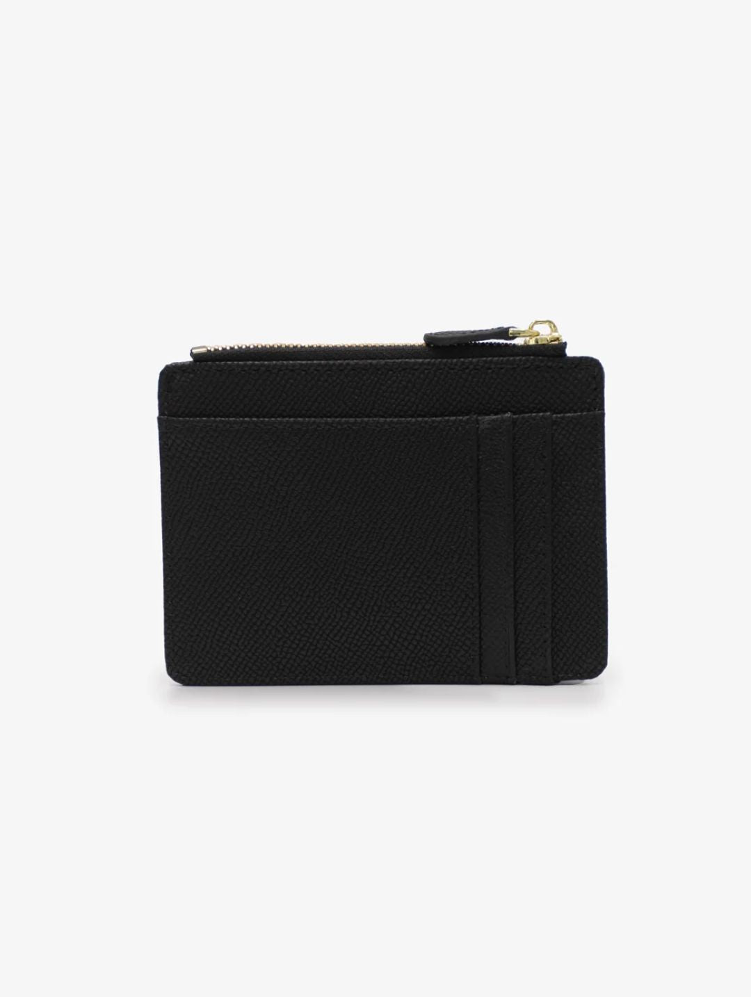 Jessica Pebble Surface Cardholder With Embossed Logo - Black