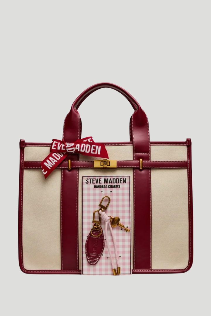 Bwebber Large Canvas Tote - Cranberry
