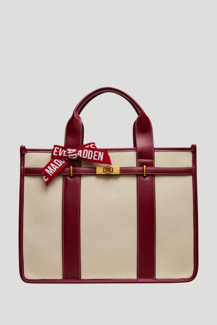Bwebber Large Canvas Tote - Cranberry