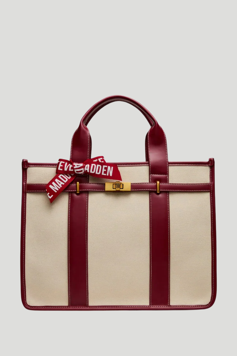 Bwebber Large Canvas Tote - Cranberry