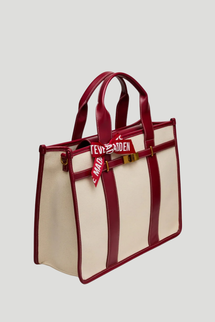 Bwebber Large Canvas Tote - Cranberry