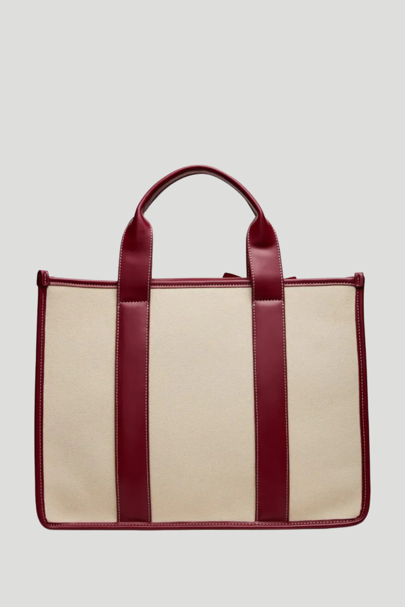 Bwebber Large Canvas Tote - Cranberry