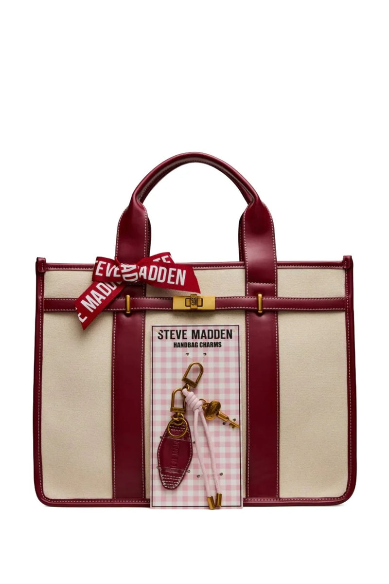 Bwebber Large Canvas Tote - Cranberry