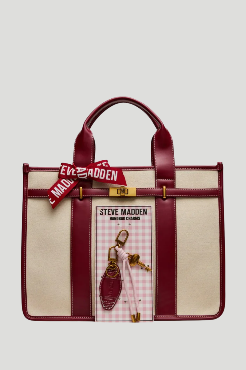 Bwebber Large Canvas Tote - Cranberry
