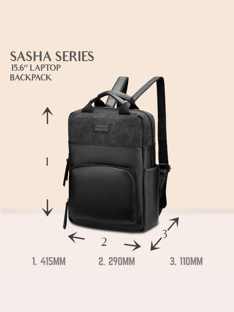 Sasha 15.6" Laptop Backpack - Black