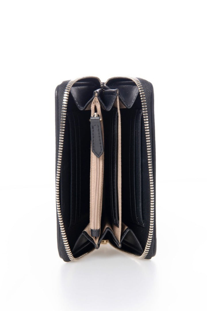 Iconic Medium Zip Around Purse - Black