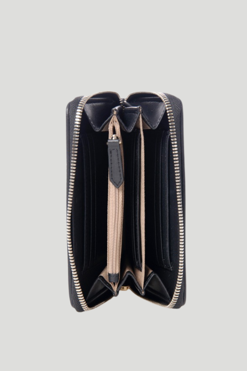 Iconic Medium Zip Around Purse - Black