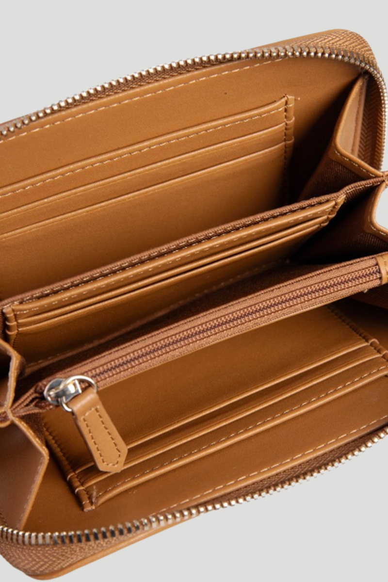 Zip Around Medium Purse - Brown