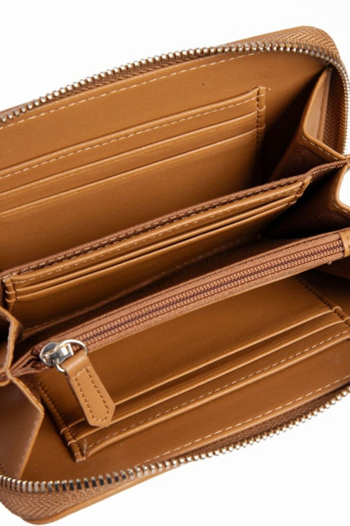 Zip Around Medium Purse - Brown