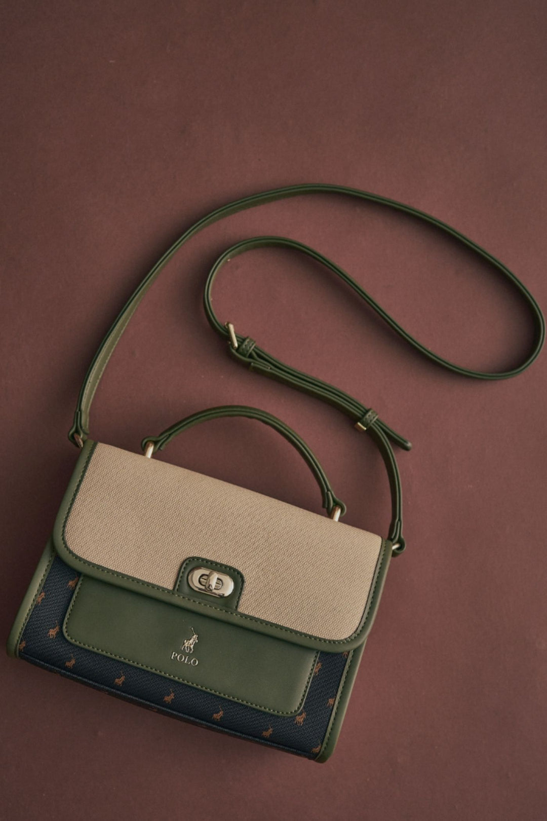 Palma Flapover Sling Bag - Olive
