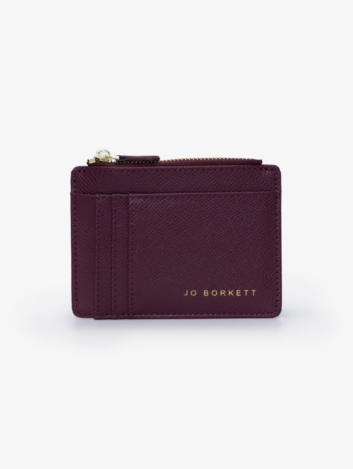 The Jessica-Suede Card Holder - Plum