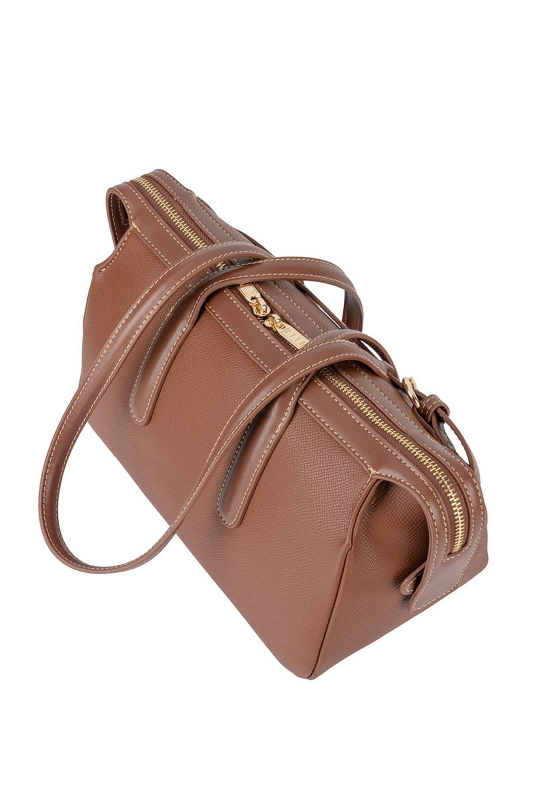 Belt Buckle Boston Bag - Brown