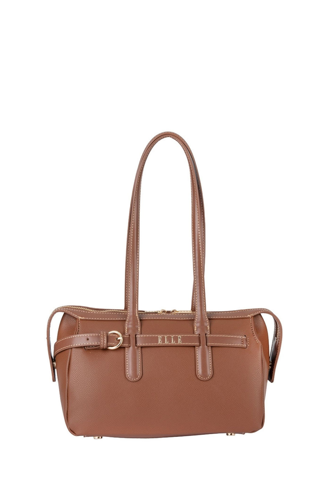 Belt Buckle Boston Bag - Brown