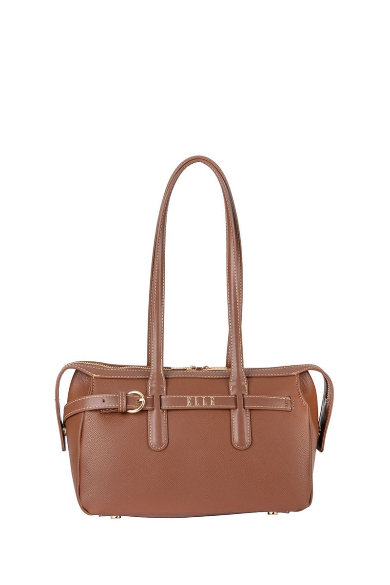 Belt Buckle Boston Bag - Brown