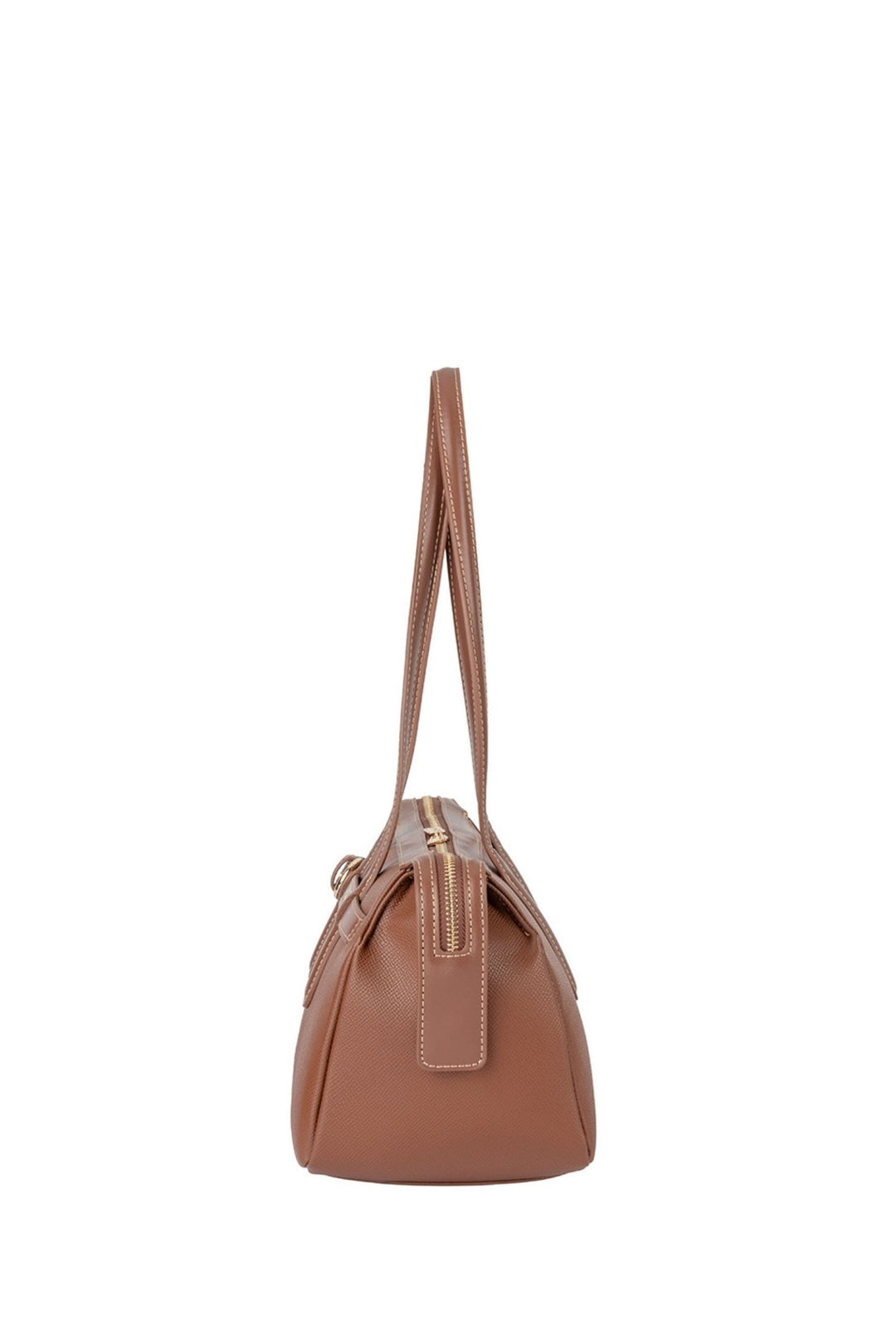 Belt Buckle Boston Bag - Brown