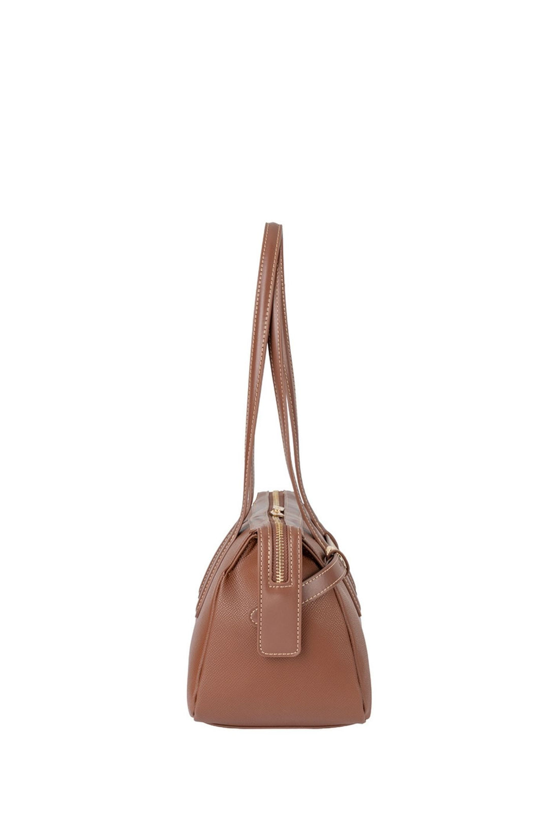 Belt Buckle Boston Bag - Brown