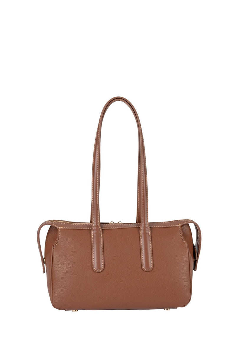 Belt Buckle Boston Bag - Brown