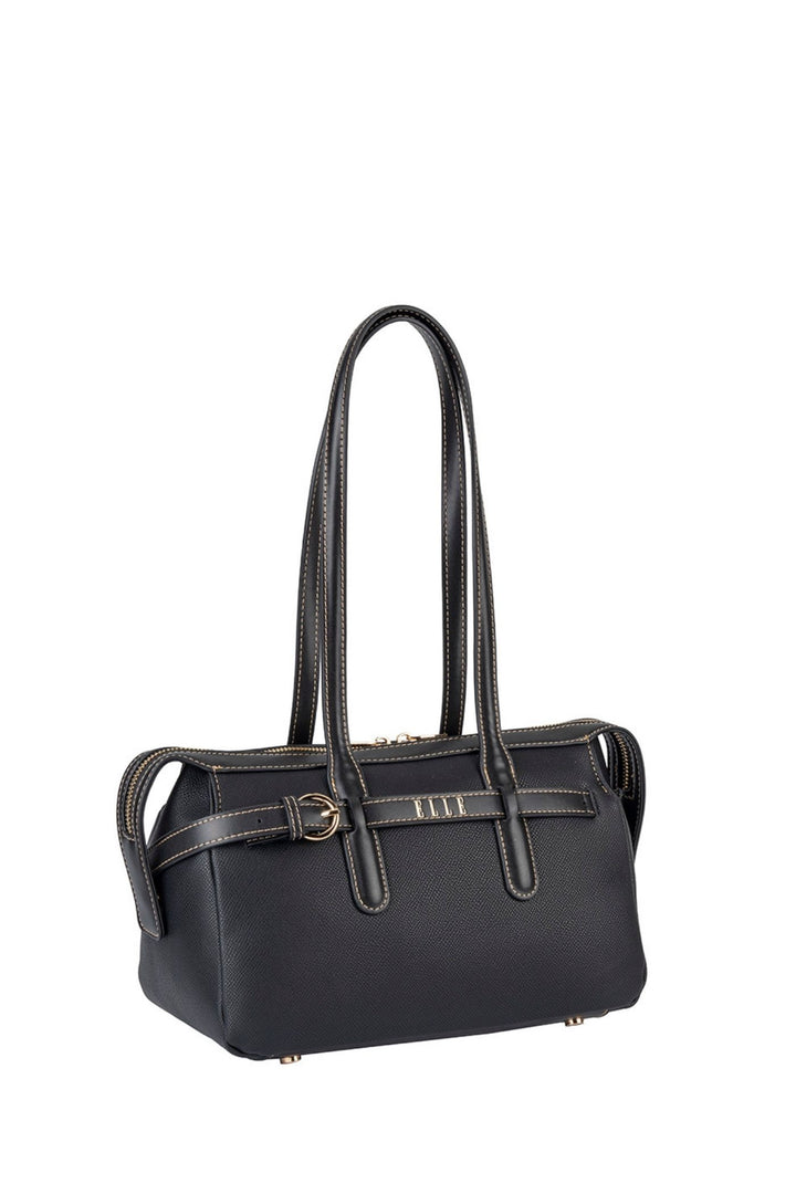 Belt Buckle Boston Bag - Black