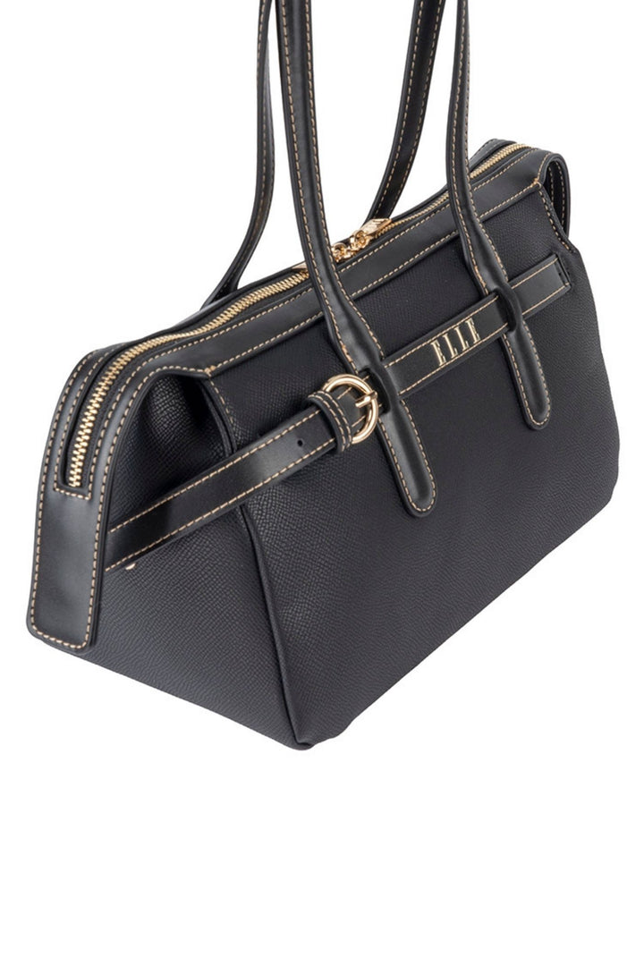 Belt Buckle Boston Bag - Black