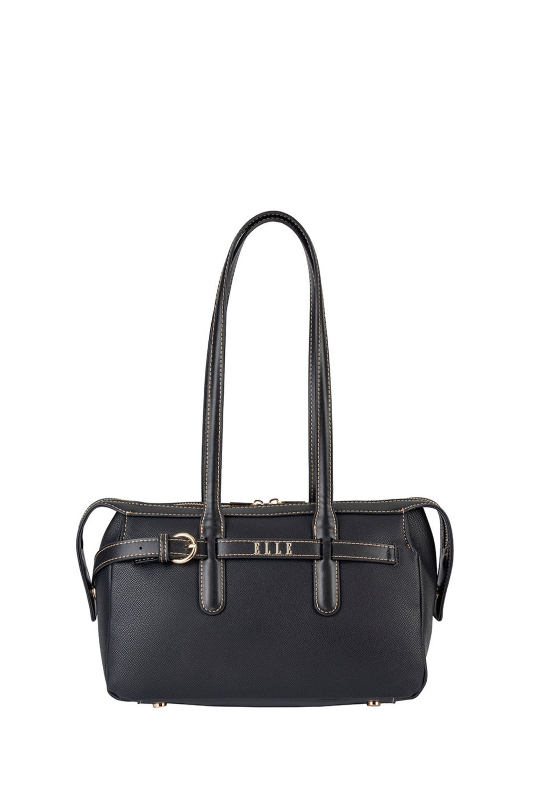 Belt Buckle Boston Bag - Black
