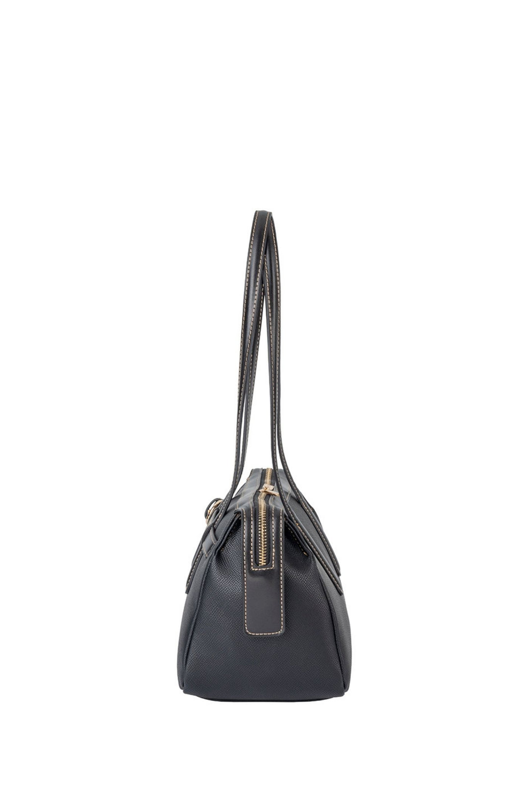 Belt Buckle Boston Bag - Black