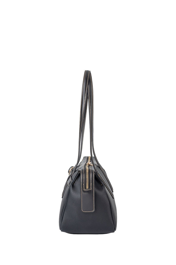 Belt Buckle Boston Bag - Black
