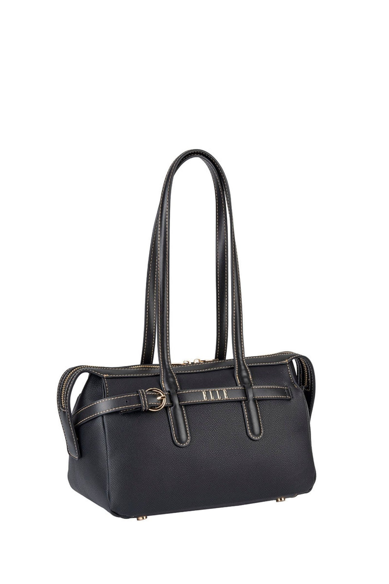 Belt Buckle Boston Bag - Black