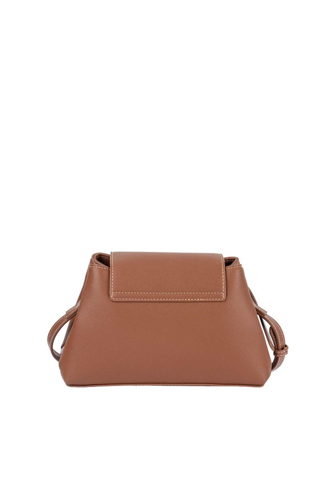 Belt Buckle Flapover Sling Bag - Brown