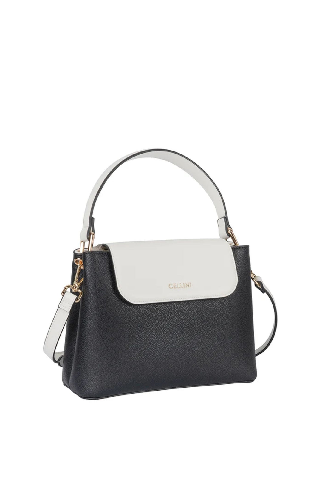 Amelia Flapover Sling Bag - Black/White