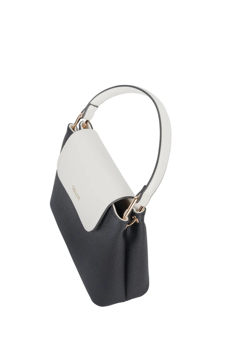 Amelia Flapover Sling Bag - Black/White