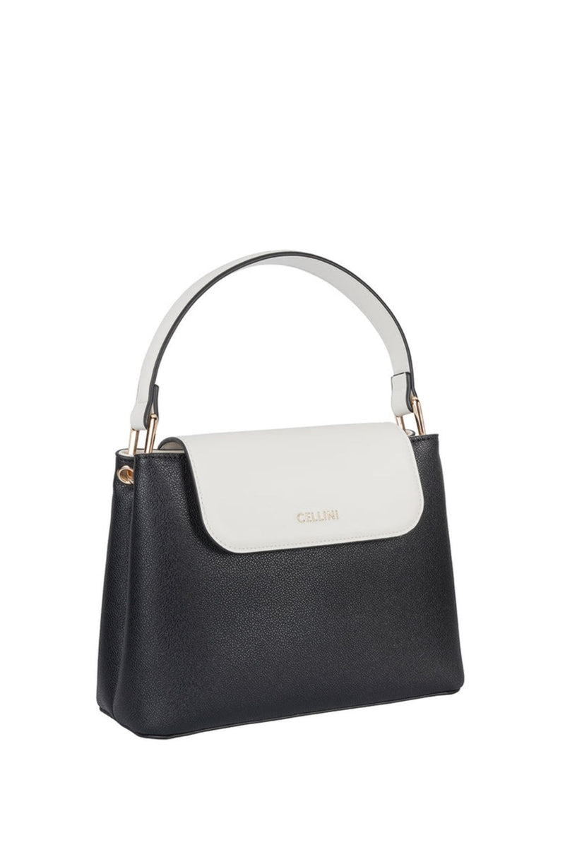 Amelia Flapover Sling Bag - Black/White