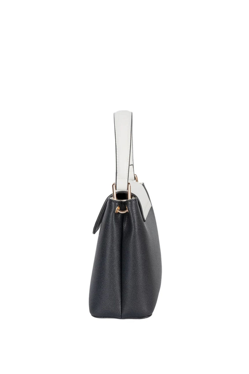 Amelia Flapover Sling Bag - Black/White
