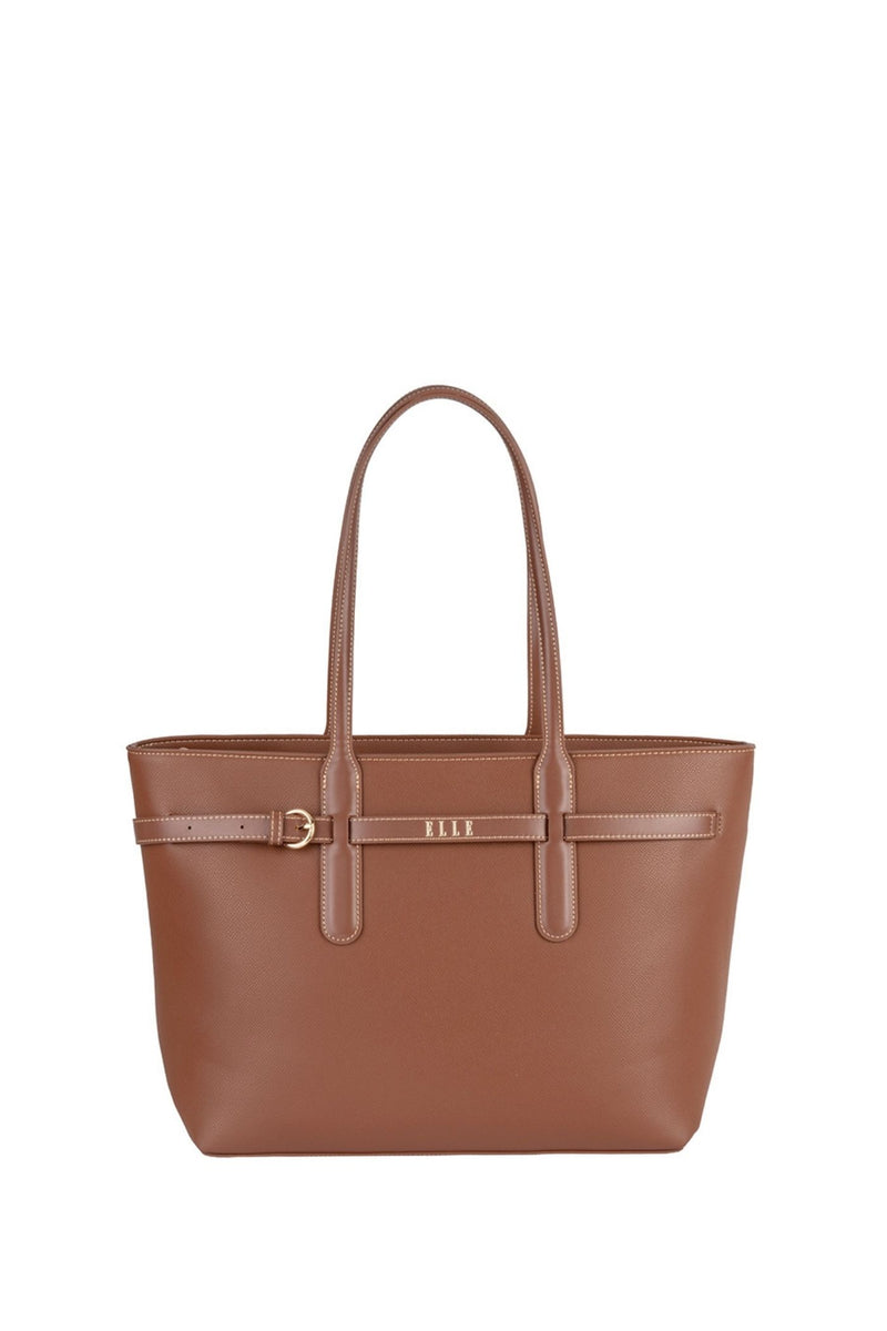 Belt Buckle Tote Bag - Brown