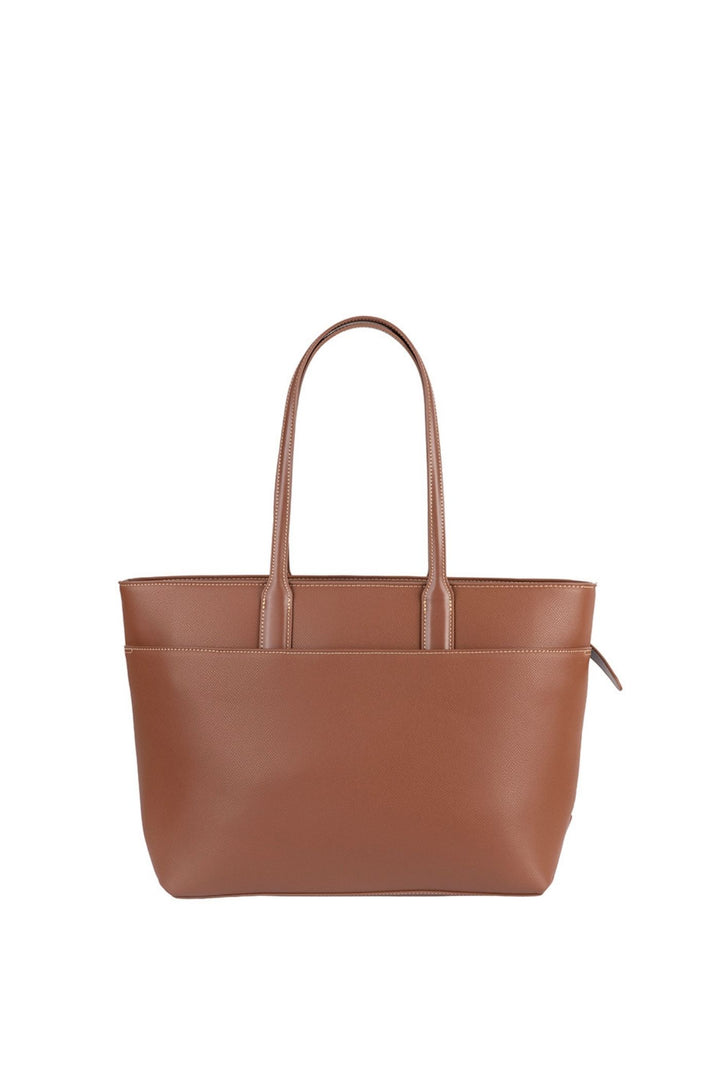 Belt Buckle Tote Bag - Brown