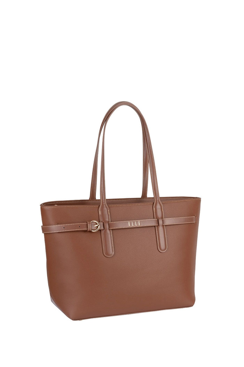 Belt Buckle Tote Bag - Brown