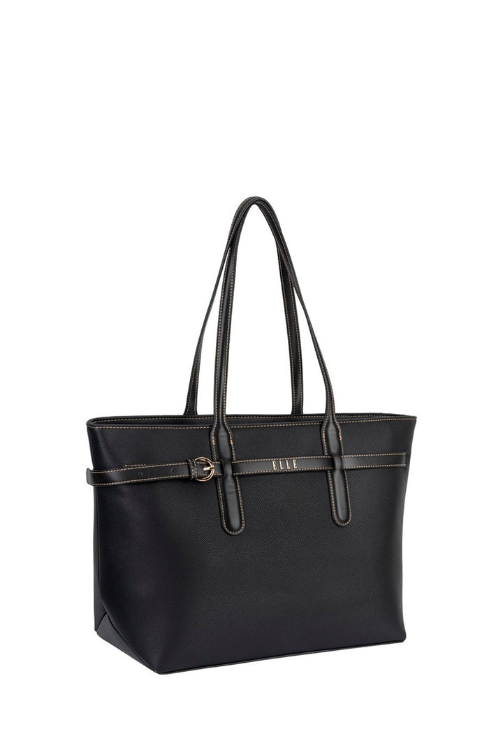 Belt Buckle Tote Bag - Black