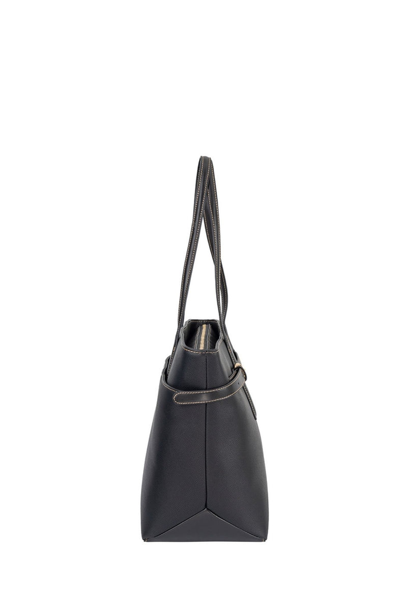 Belt Buckle Tote Bag - Black