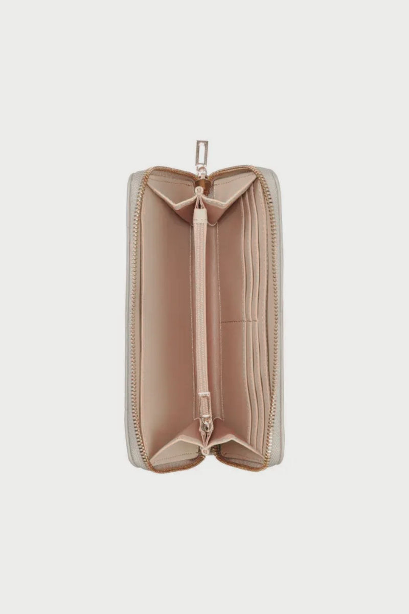 Celestia Medium Zip Around Purse - Stone