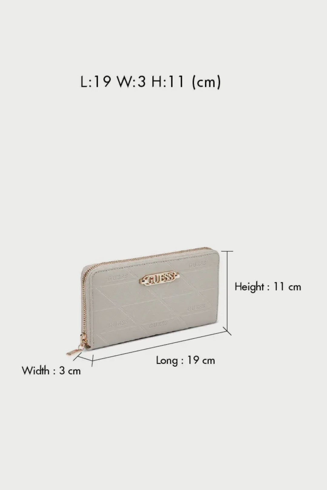 Celestia Medium Zip Around Purse - Stone