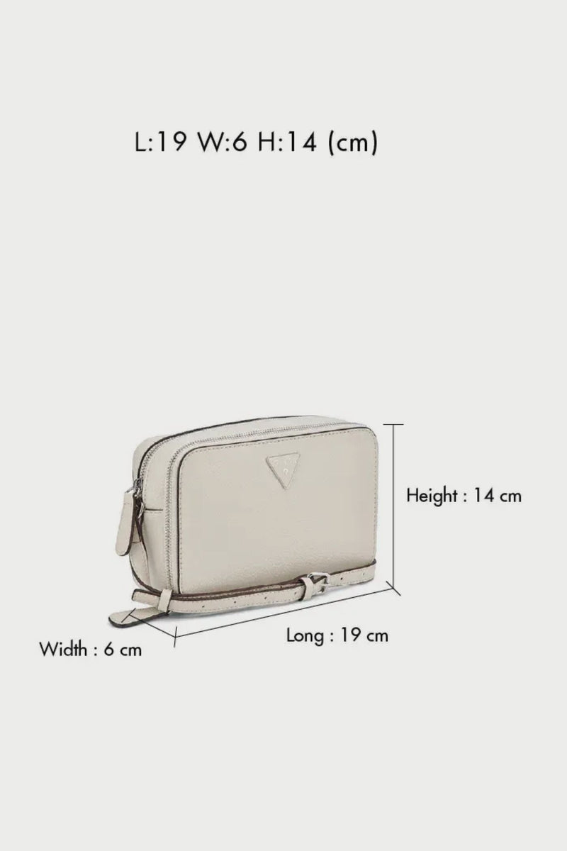 Lisa Mini Double Zip Crossbody Bag - Stone