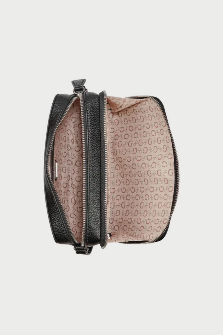 Lisa Mini Double Zip Crossbody Bag - Black