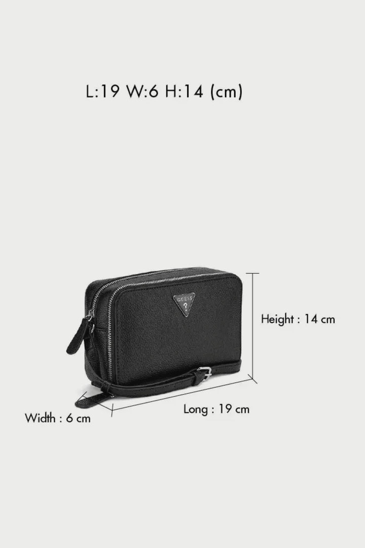 Lisa Mini Double Zip Crossbody Bag - Black
