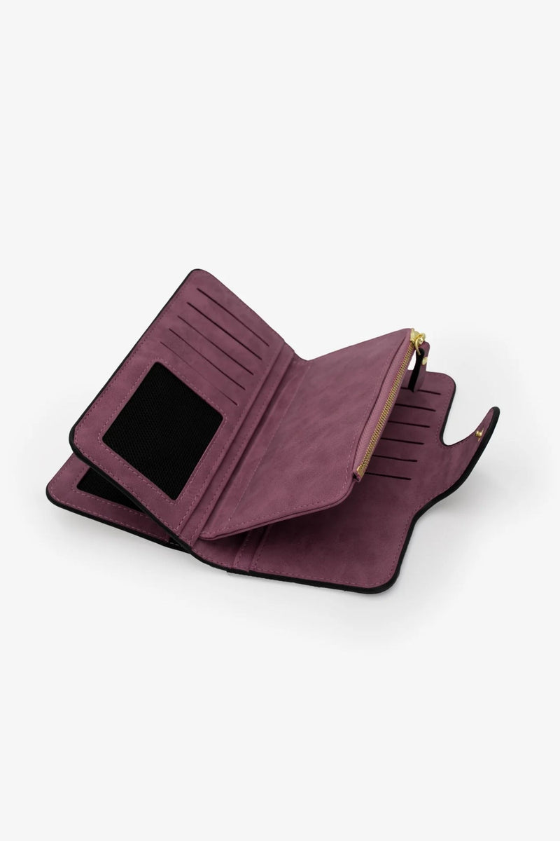 Large Bi Fold Wallet - Plum