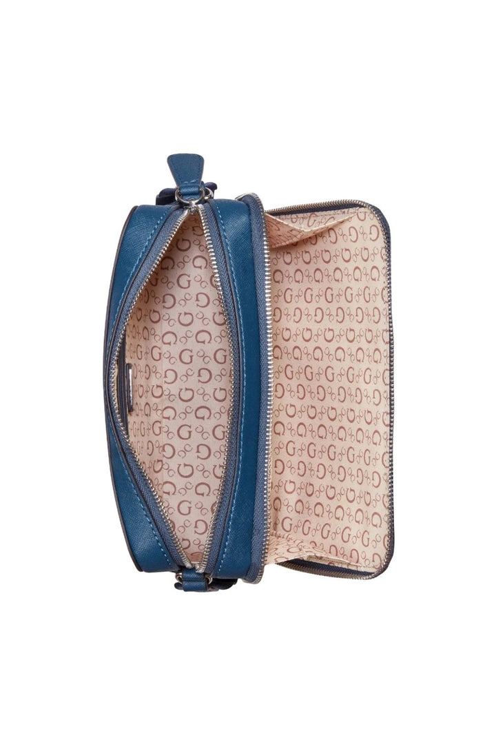 Viviette Mini Double Zip Crossbody Bag - Navy
