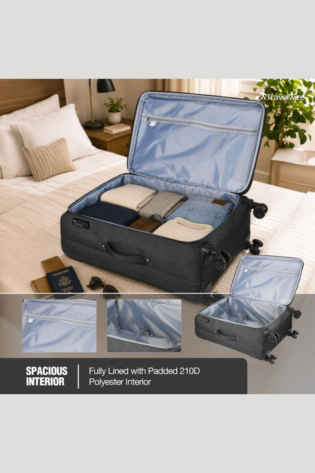 Aurora 4-Wheel Spinner Suitcase - Grey Melange