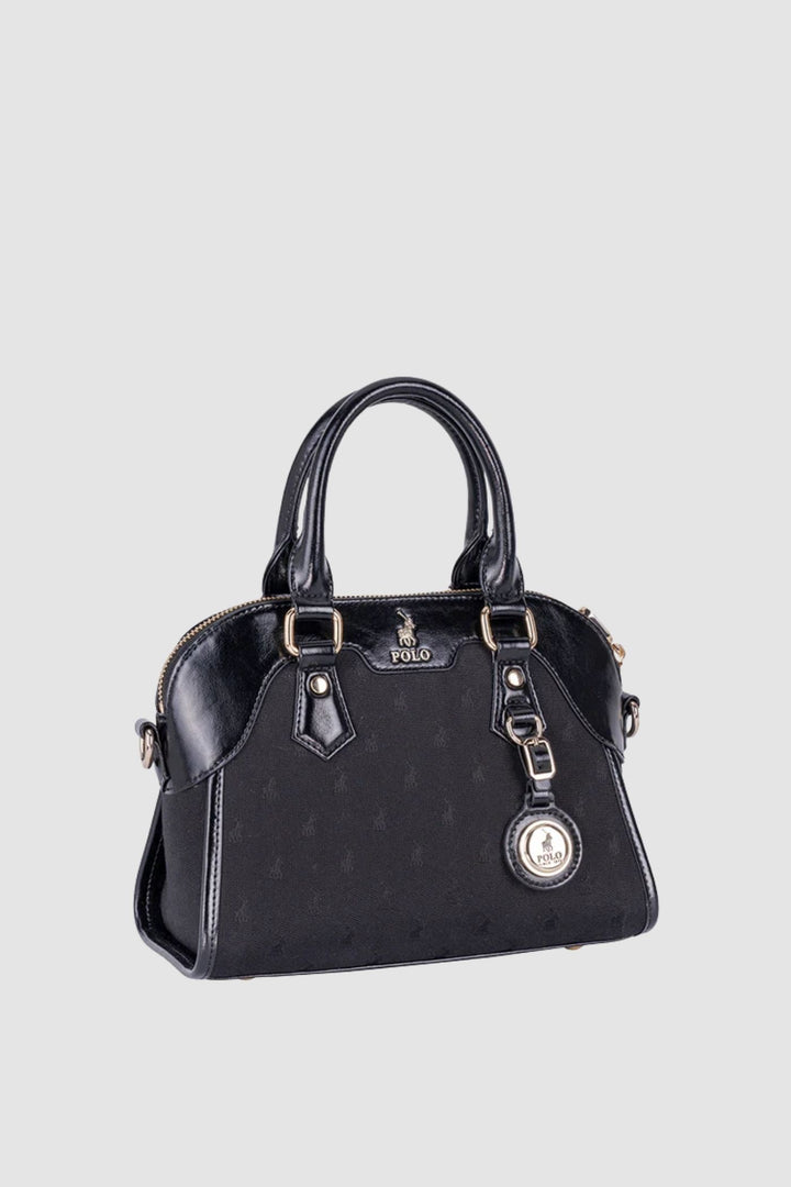 Jacquard Small Shopper Crossbody Bag - Black