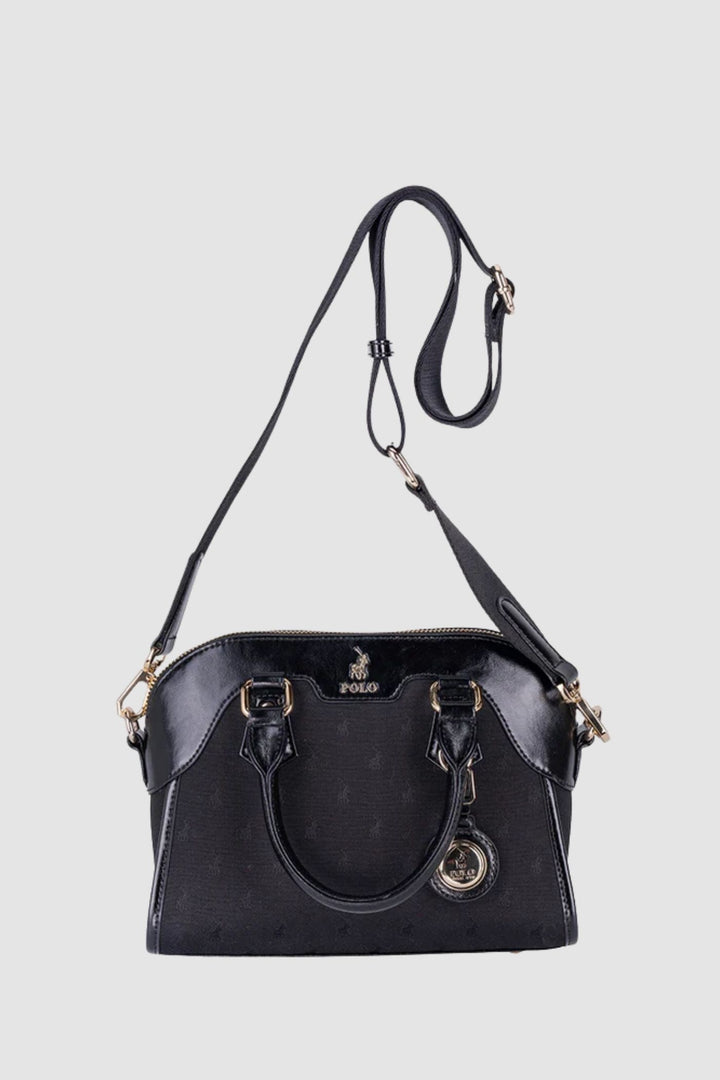 Jacquard Small Shopper Crossbody Bag - Black