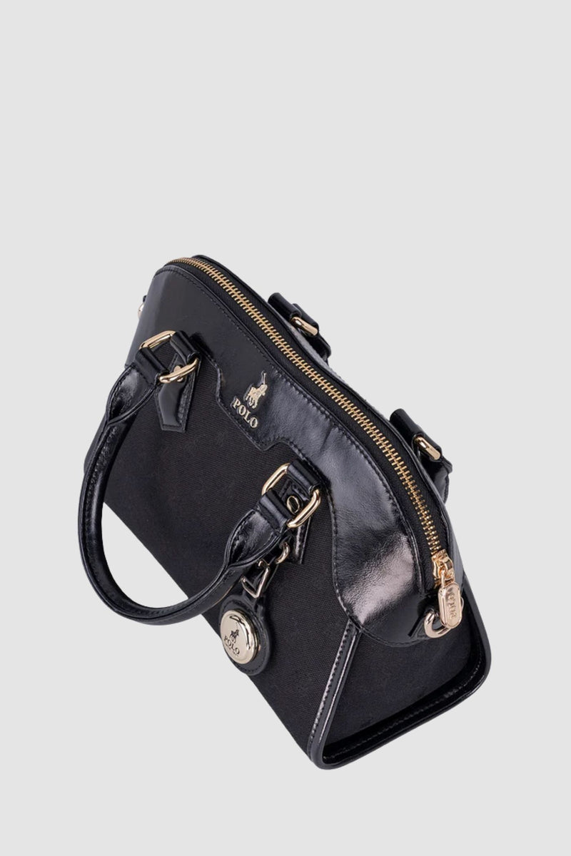 Jacquard Small Shopper Crossbody Bag - Black