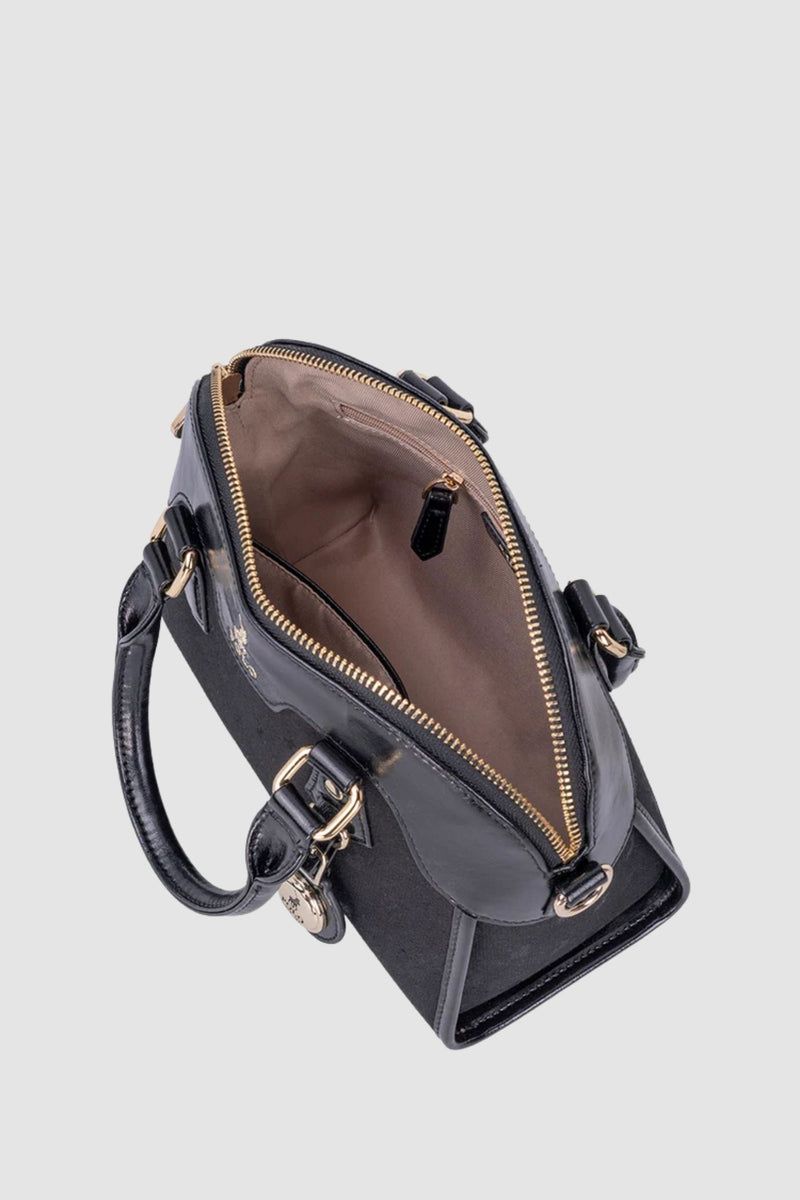 Jacquard Small Shopper Crossbody Bag - Black
