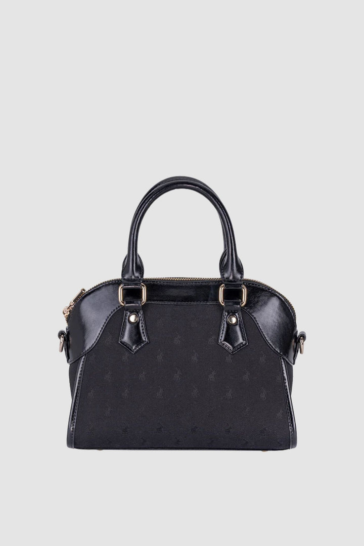 Jacquard Small Shopper Crossbody Bag - Black